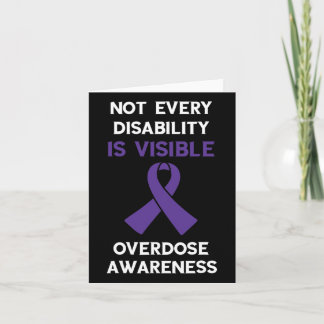 Not Every Disability Purple Ribbon Overdose Awaren Card