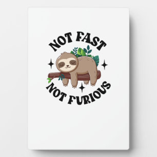 Not Fast Not Furious Funny Cute Sleepy Sloth Plaque