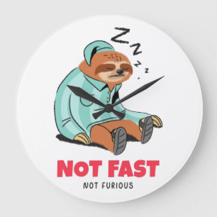 Not Fast Not Furious Large Clock