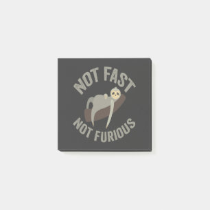 Not Fast Not Furious Sloth Funny Slogan Animal Post-it Notes