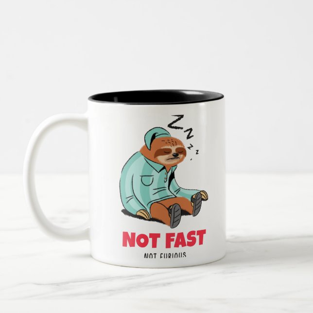 Not Fast Not Furious Two-Tone Coffee Mug (Left)