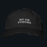 Not For Everyone Embroidered Hat | Minimal<br><div class="desc">Upgrade your streetwear look with this “Not For Everyone” embroidered hat 🧢✨ Featuring clean, minimal embroidery, this cap delivers a bold message in a subtle and stylish way. Designed for everyday wear, it blends modern streetwear fashion with a timeless aesthetic. Perfect for those who prefer simple yet powerful statement pieces,...</div>