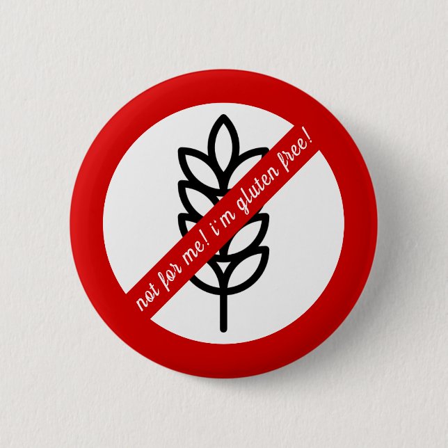 Not for me, i'm gluten free! Kids' Allergy Alert 2 Inch Round Button (Front)