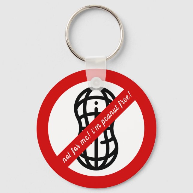 Not for me, i'm peanut free! Kids Allergy Alert Keychain (Front)