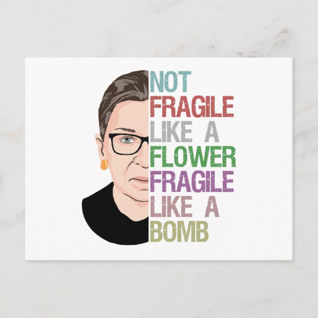 Not Fragile Like a Flower Fragile Like a Bomb Postcard (Front)