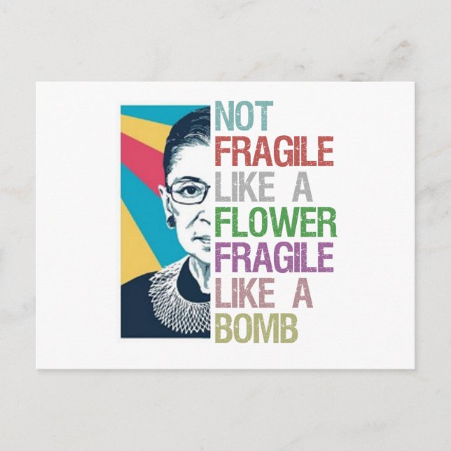 Not fragile like a flower fragile like a bomb postcard (Front)