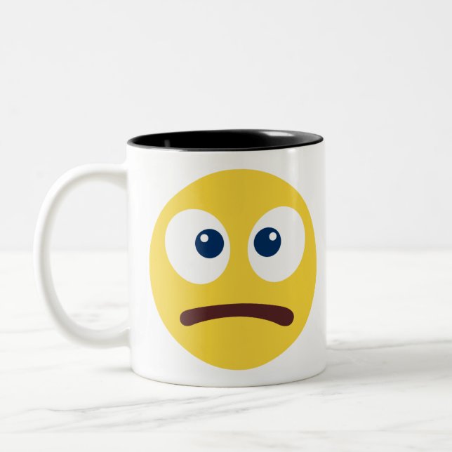 Not Fun Emoji Two-Tone Coffee Mug (Left)