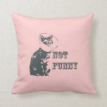 Not Funny Throw Pillow<br><div class="desc">When is a cat not amused? When it's put in a surgical collar! After all, what will the neighborhood cats say?</div>