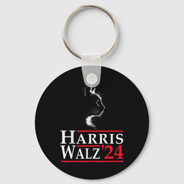 Not Going Back Kamala Harris Cat Lady 2024 Electio Keychain (Front)