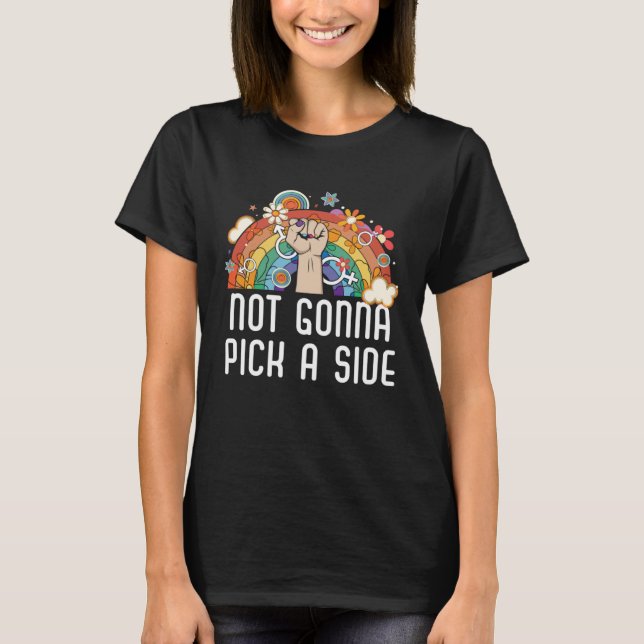 Not Gonna Pick a Side Bisexual Pride Bisexuality L T-Shirt (Front)