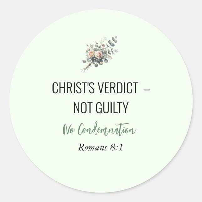 Not Guilty in Christ – Christian Affirmation Stick Classic Round Sticker (Front)