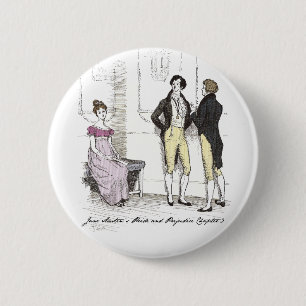 Not Handsome Enough, Jane Austen Pride & Prejudice 2 Inch Round Button