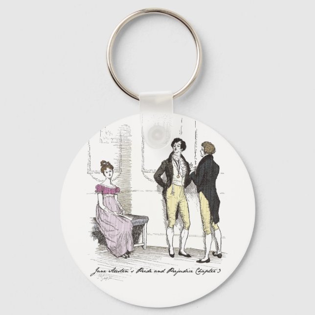 Not Handsome Enough, Jane Austen Pride & Prejudice Keychain (Front)