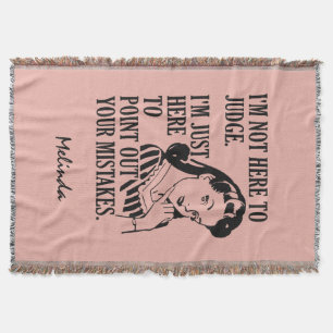 “Not Here To Judge” custom name & colour blanket