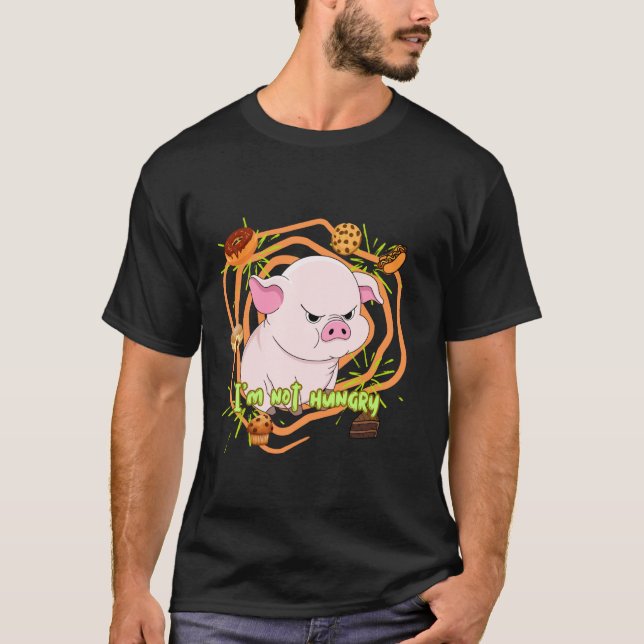 Not Hungry The Grumpy Piggy V4 T-Shirt (Front)