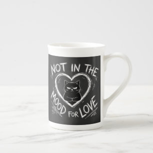 Not In The Mood For Love Grumpy Cat Sarcastic Bone China Mug