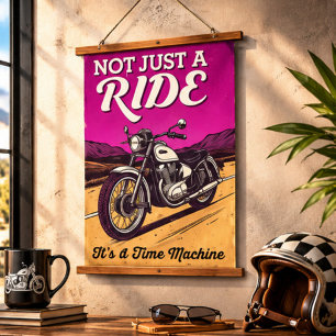 Not Just a Ride – Vintage Motorcycle Road Trip  Hanging Tapestry