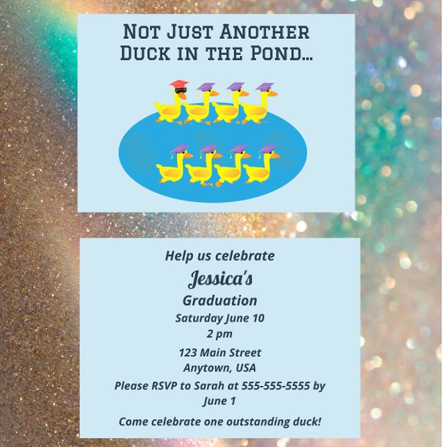 Not Just Another Duck in the Pond Graduation Invitation (Creator Uploaded)
