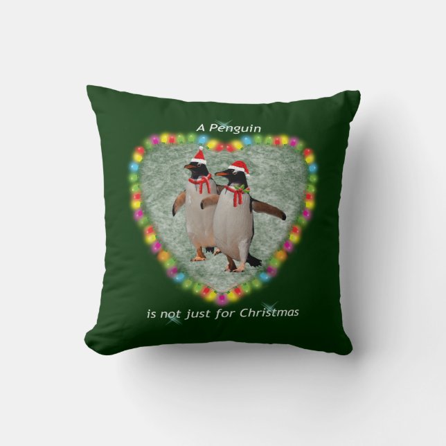 Not Just for Christmas Pillow (Dark Green) (Front)