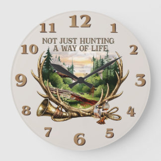 Not Just Hunting — A Way of Life Large Clock
