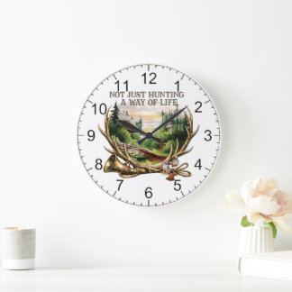 Not Just Hunting — A Way of Life Large Clock