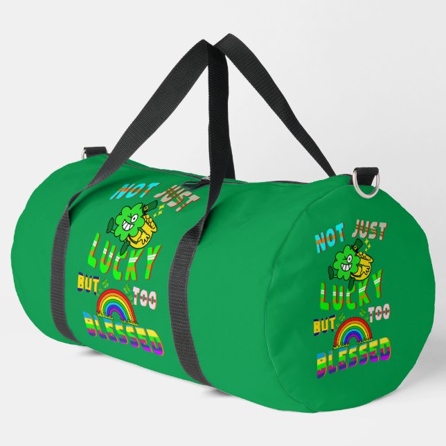 Not Just Lucky But Too Blessed Duffle Bag (Left Corner)