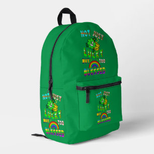 Not Just Lucky But Too Blessed Printed Backpack