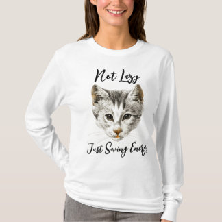 Not Lazy, Just Saving Energy – Cute Cat Design  T-Shirt