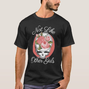 Not Like Other Girls Skull Flowers T-Shirt