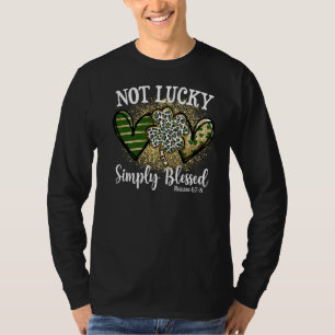 Not Lucky Just Blessed Leopard Shamrock St Patrick T-Shirt