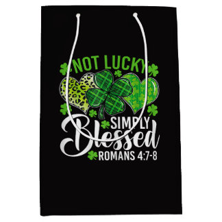Not Lucky Simply Blessed Christian Medium Gift Bag