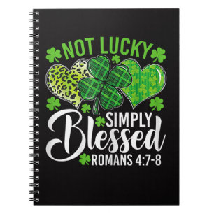 Not Lucky Simply Blessed Christian Notebook