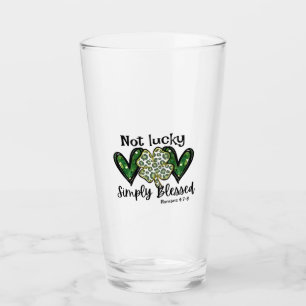 Not Lucky, Simply Blessed Lucky Charm St Patrick Glass