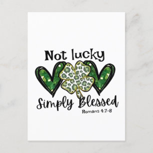 Not Lucky, Simply Blessed Lucky Charm St Patrick  Postcard