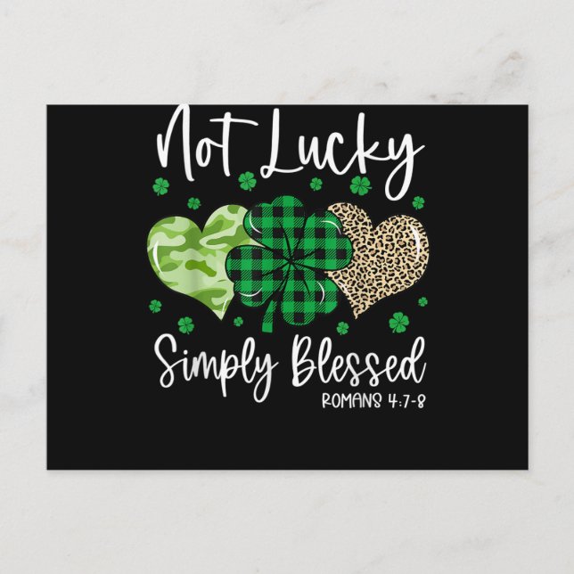 Not Lucky Simply Blessed Postcard (Front)