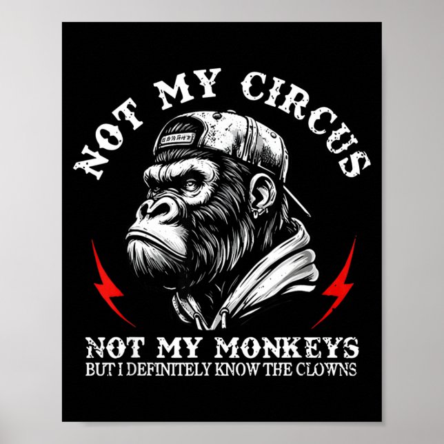 Not My Circus Not My Monkeys But I Know All The Cl Poster (Front)