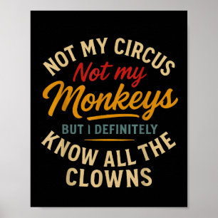 Not My Circus Not My Monkeys But I Know All The Cl Poster