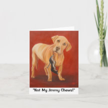 "Not My Jimmy Chews!" note card