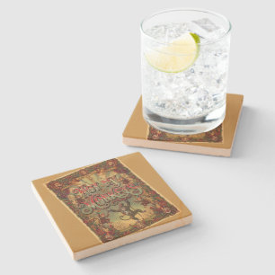 Not My Monkeys! Vintage Circus Art Collection Stone Coaster