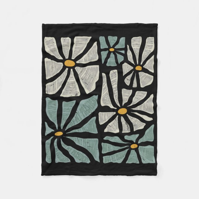 Not My President 2025 Retro Subtle Boho Floral Ant Fleece Blanket (Front)