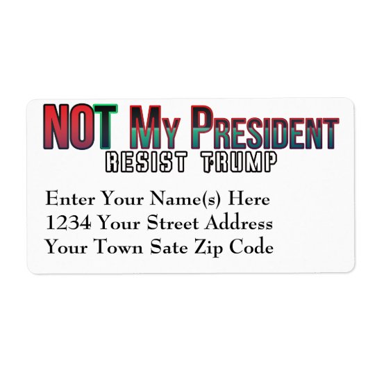 Not My President in Black Liberation Colours Shipping Label