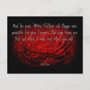Not My Will But Yours Be Done Mark 14:36 Scripture Holiday Postcard
