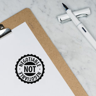 Not Negotiable, Small Business Rubber Stamp