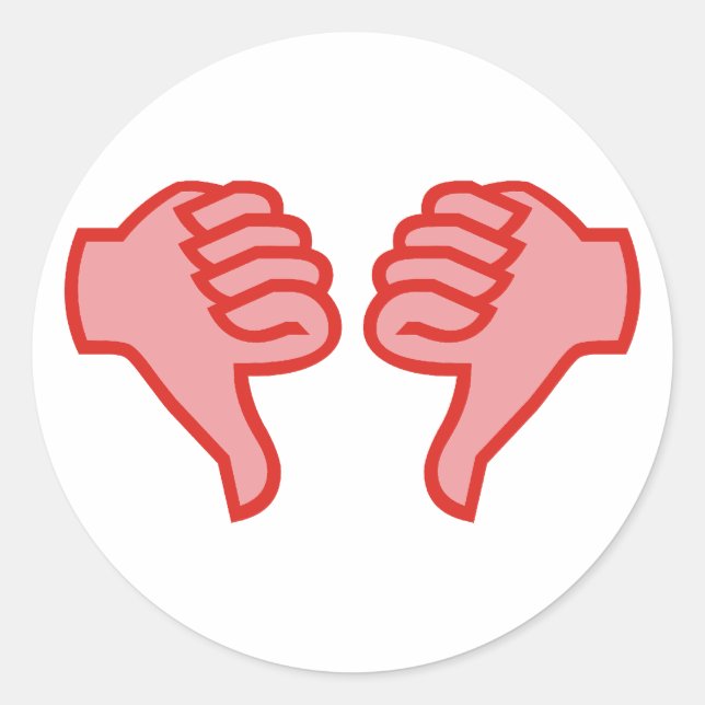 not not OK thumbs down Classic Round Sticker (Front)