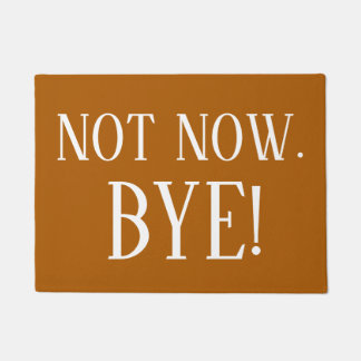 NOT NOW BYE Funny Rude Saying Doormat