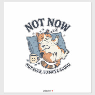 Not Now Lazy Cat Vintage Engraving Funny Cat Desig
