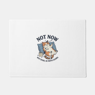 Not Now Lazy Cat Vintage Engraving Funny Cat Desig Doormat