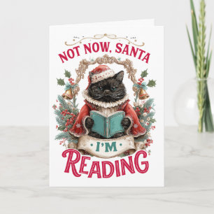Not Now Santa I'm Reading  Holiday Card