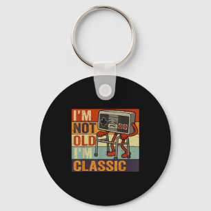 Not old classic funny old gamer gaming retro 80s keychain