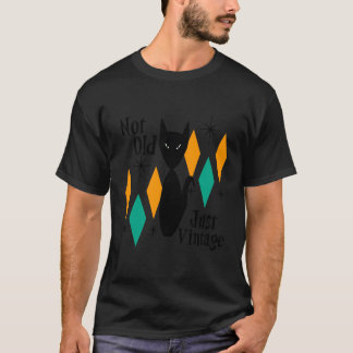 Not Old Just Vintage Retro Cat Space Age Birthday T-Shirt